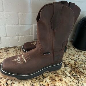Men's Brown Western Work Boots Size 9.5
